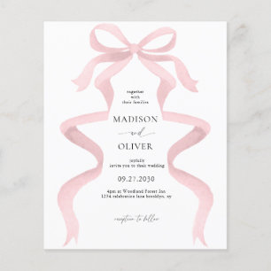 Papier MARIAGE de monogramme rose pâle Élégant BUDGET