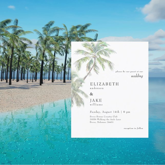 Papier Mariage de palmier à budget de feuillage tropical (Créateur téléchargé)