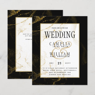 Papier Mariage de Parties scintillant Black Gold moderne
