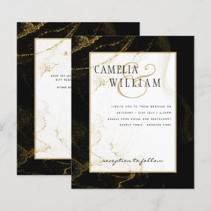 Papier Mariage de Parties scintillant Black Gold moderne