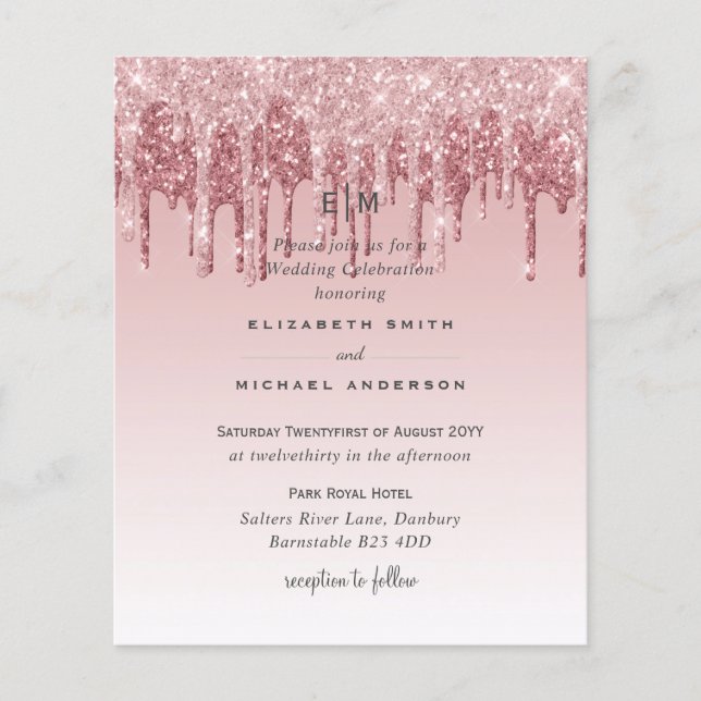 Papier MARIAGE de Parties scintillant rose or Rose (Devant)