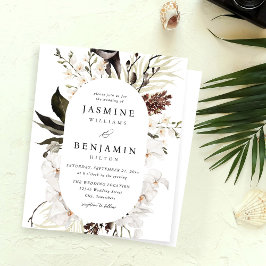 Papier Mariage de plage Floral noir & blanc Budget