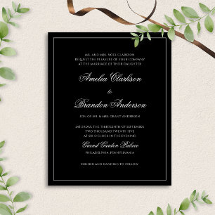 Papier MARIAGE de script de bordure noir et blanc BUDGET 