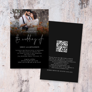 Papier Mariage de script de code QR photo budgétaire Invi
