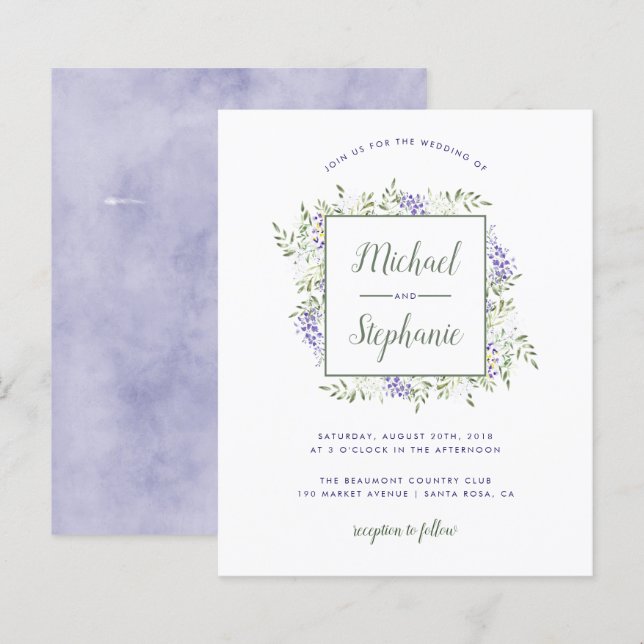 Papier Mariage de trame de l'aquarelle budgétaire (Devant / Derrière)