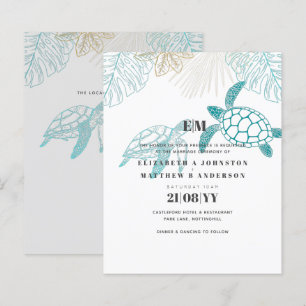 Papier Mariage des Tortues Marines Ligne d'Art Moderne