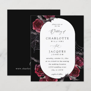 Papier Mariage d'Halloween Rose rouge budget - Noir
