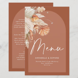 Papier Mariage d'herbe en terre cuite bohème moderne