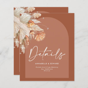 Papier Mariage d'herbe en terre cuite bohème moderne