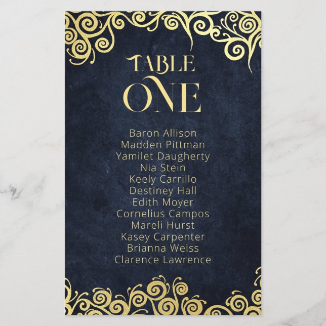 Papier Mariage D'Hiver Luxury Marine Bleu Et Or (Devant)