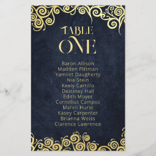 Papier Mariage D'Hiver Luxury Marine Bleu Et Or