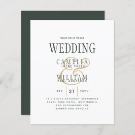 Papier Mariage du budget de l'or vert OLIVE