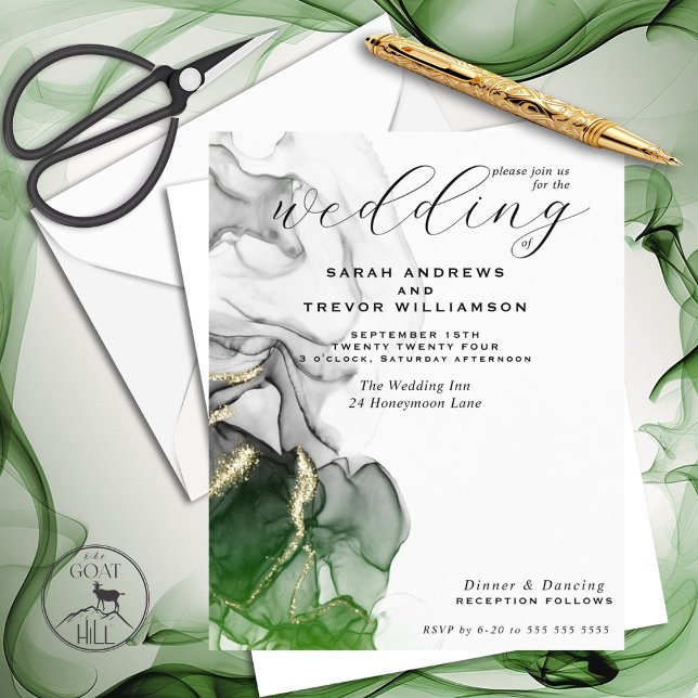 Papier Mariage du budget Emerald et encre d'alcool onyx (Créateur téléchargé)