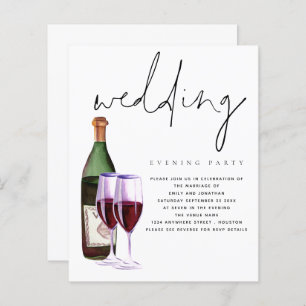 Papier Mariage du vin moderne budget Soirée