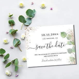 Papier Mariage économique eucalyptus or save the date