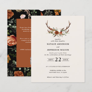 Papier Mariage élégant avec cerf terracotta à petit budge