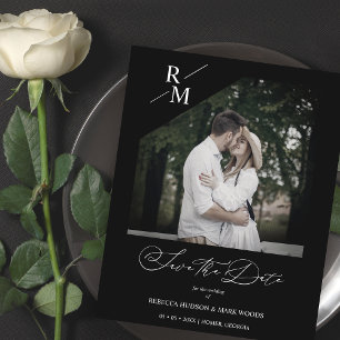 Papier Mariage élégant photo noir élégant budget