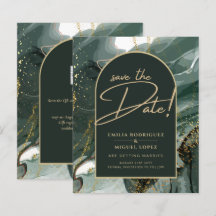 Mariage en marbre moderne Emerald Green Gold Agate