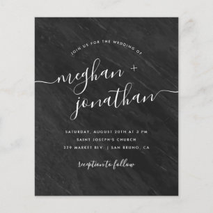 Papier Mariage en marbre noir Obsidien classique budget