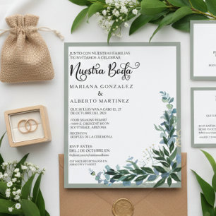 Papier Mariage Espagnol Notre Mariage RSVP Eucalyptus 