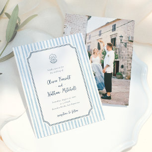 Papier Mariage Fantaisiste Rétro Budget Bandes Bleues