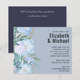 Papier Mariage Feuillage BLEU Poussiéreux Économique