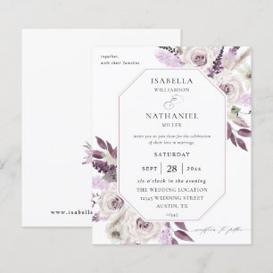Papier Mariage Fleurs Violettes Lavande Budget 2