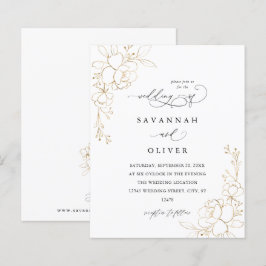 Papier Mariage floral à revêtement or budgétaire