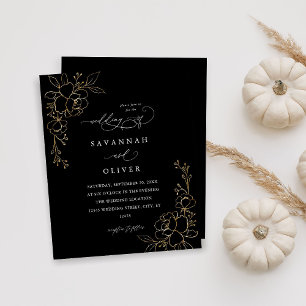 Papier Mariage floral à revêtement or budgétaire