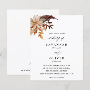 Papier Mariage Floral Automnal Beige Économique
