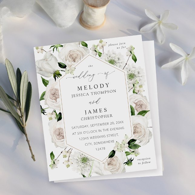 Papier Mariage floral blanc budget (Créateur téléchargé)