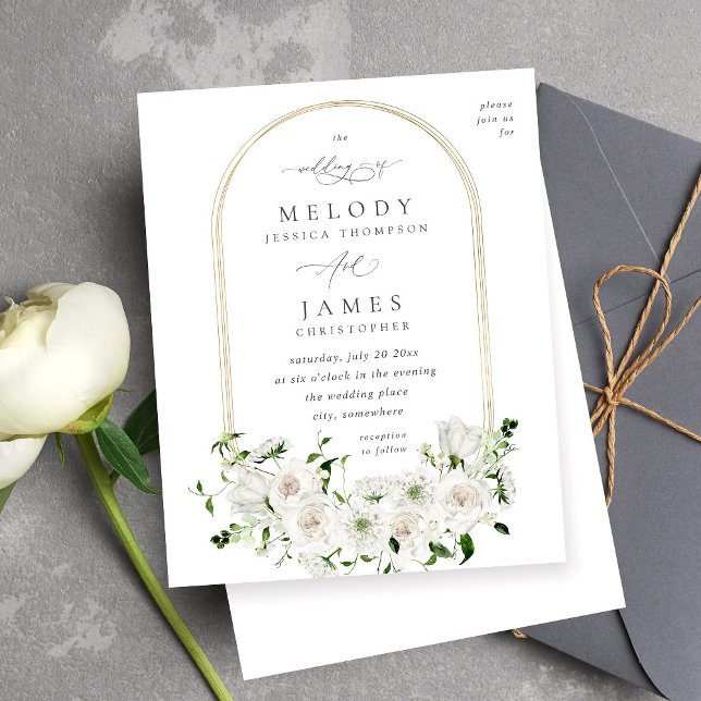 Papier Mariage floral blanc budget 2 (Créateur téléchargé)