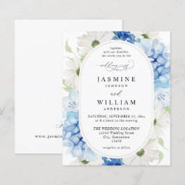 Papier Mariage floral bleu et blanc à budget