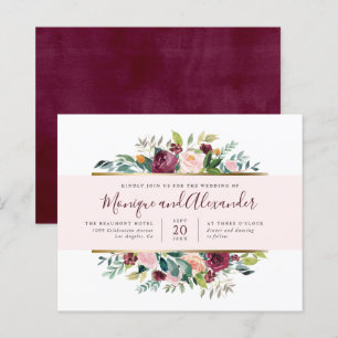 Papier Mariage floral Budget Chic rose en bande