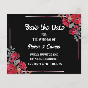 Papier Mariage floral d'aquarelle bourguignonne enregistr