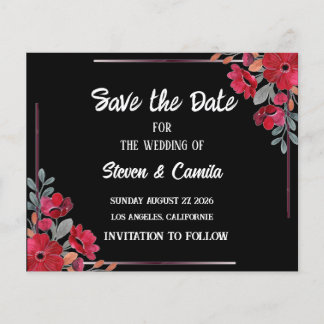 Papier Mariage floral d'aquarelle bourguignonne enregistr