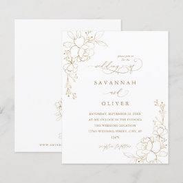 Papier Mariage Floral Gold Linal Budget Blanc & Or