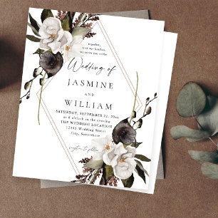 Papier Mariage floral noir et blanc Budget