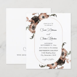 Papier Mariage floral noir et naturel budget