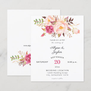 Papier Mariage floral rose budget florissant