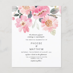 Papier Mariage Floral Rustique Moderne de Budget Rose