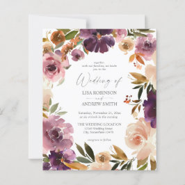 Papier Mariage floral violet rose