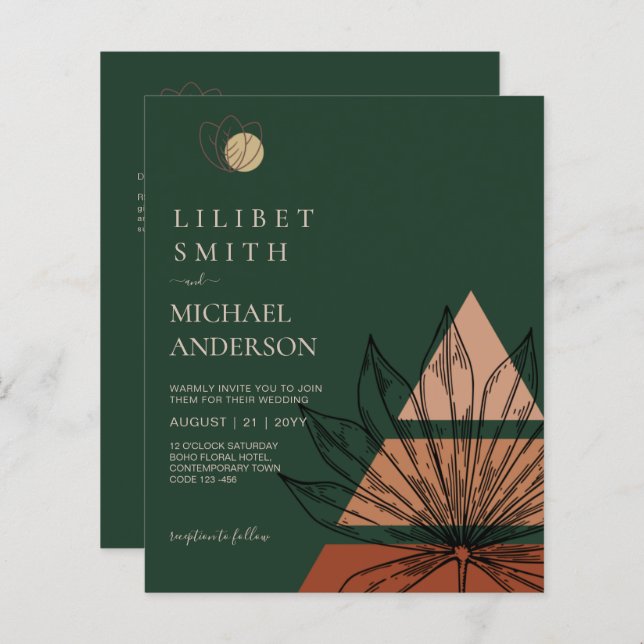 Papier Mariage géométrique japonais Abstrait (Devant / Derrière)