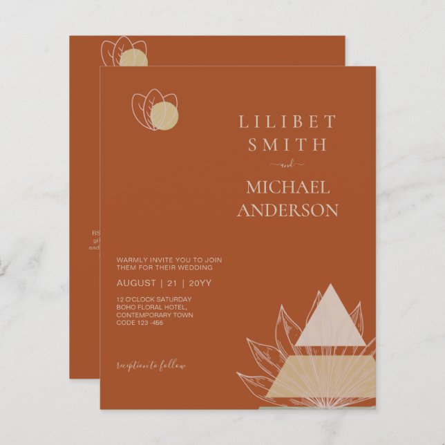 Papier Mariage géométrique japonais Abstrait (Devant / Derrière)