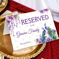 Mariage indien violet Peacock signe réservé