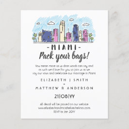Papier MARIAGE MIAMI Destination manuscrite moderne