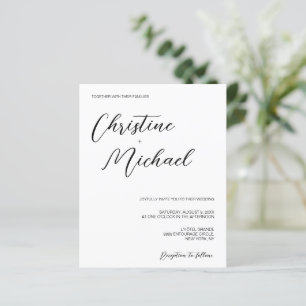 Papier Mariage minimaliste chic noir blanc simple