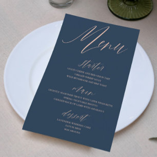 Papier Mariage moderne bleu et Rose or