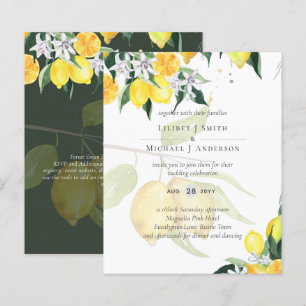 Papier Mariage moderne de citronnier Invitez Élégant
