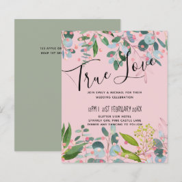 Papier Mariage moderne rose verdure